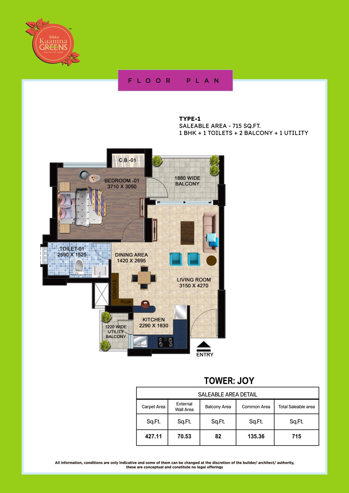 66.42 Sq.m (715 Sq.Ft)