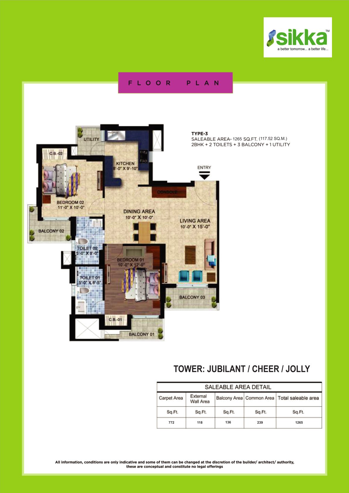 117.52 Sq.m (1265 Sq.Ft)