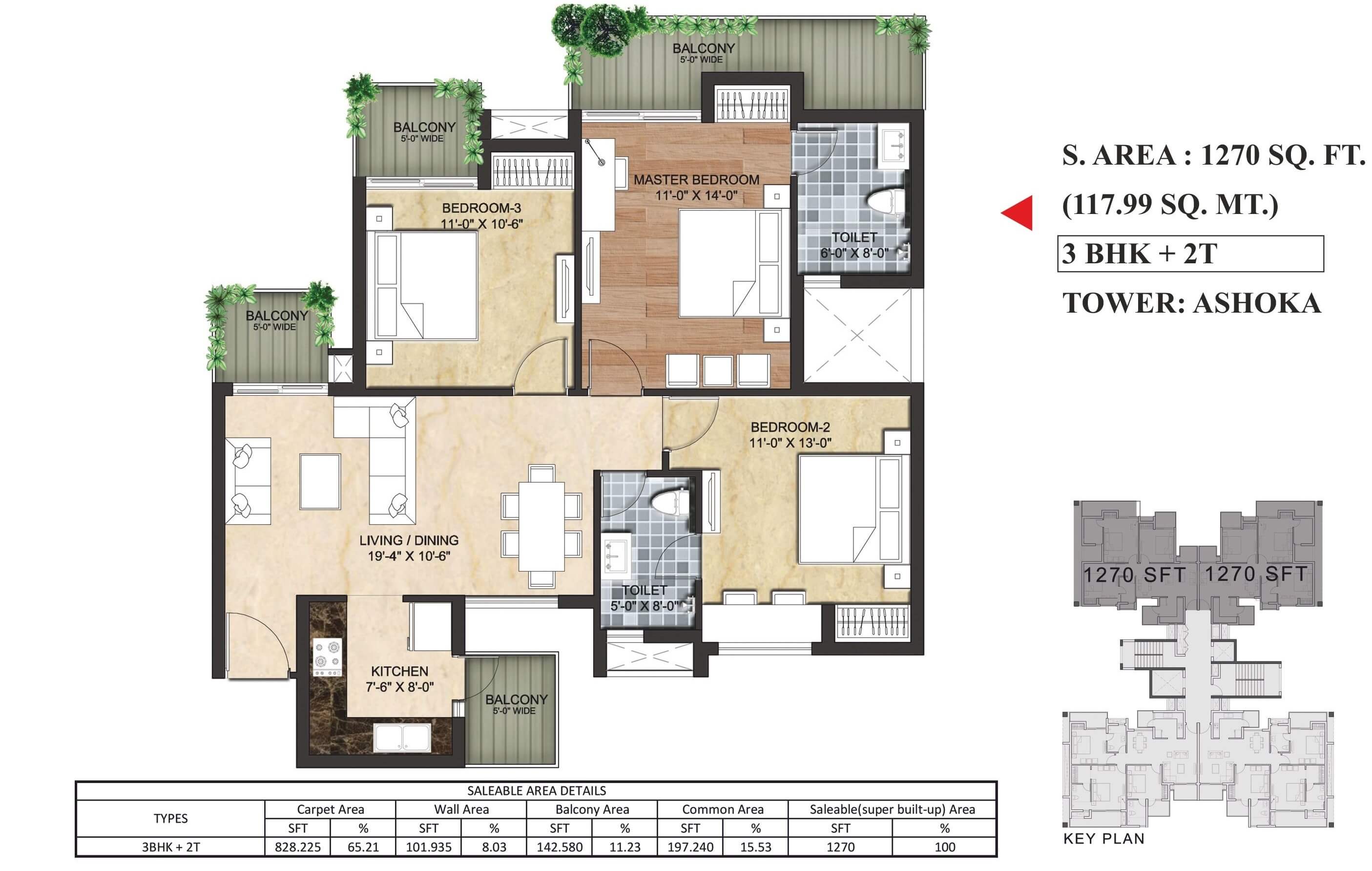 117.99 Sq.m (1270 Sq.Ft)