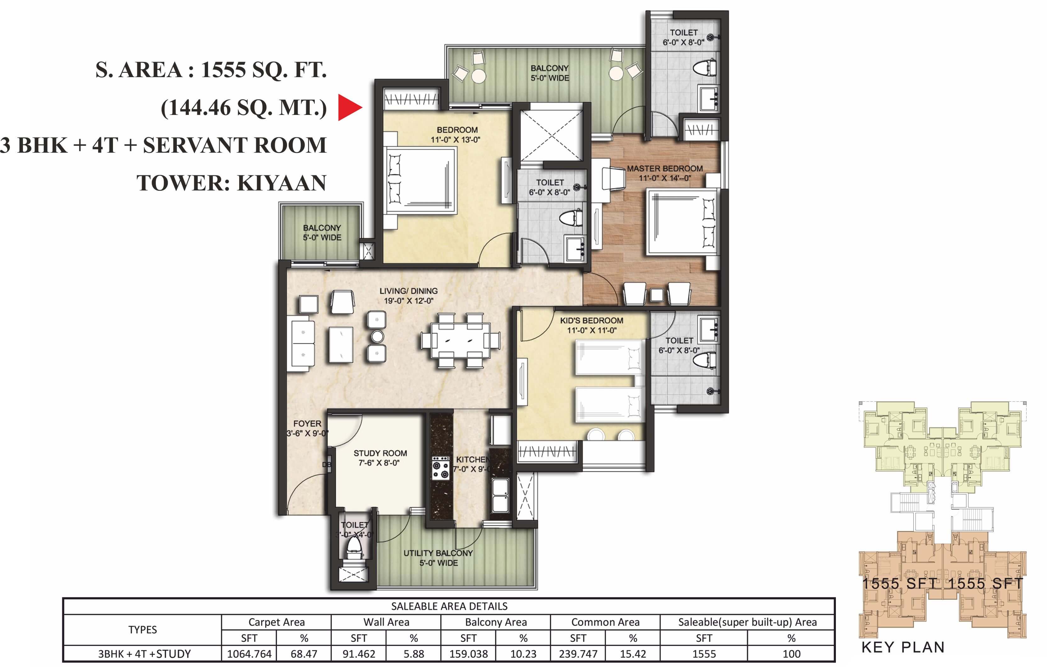 144.46 Sq.m (1555 Sq.Ft)