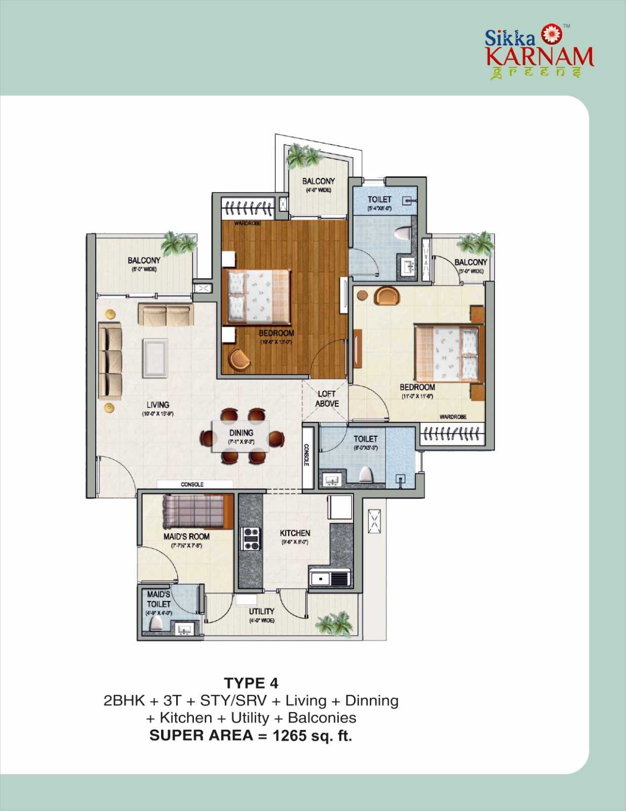 1265 Sq.ft.