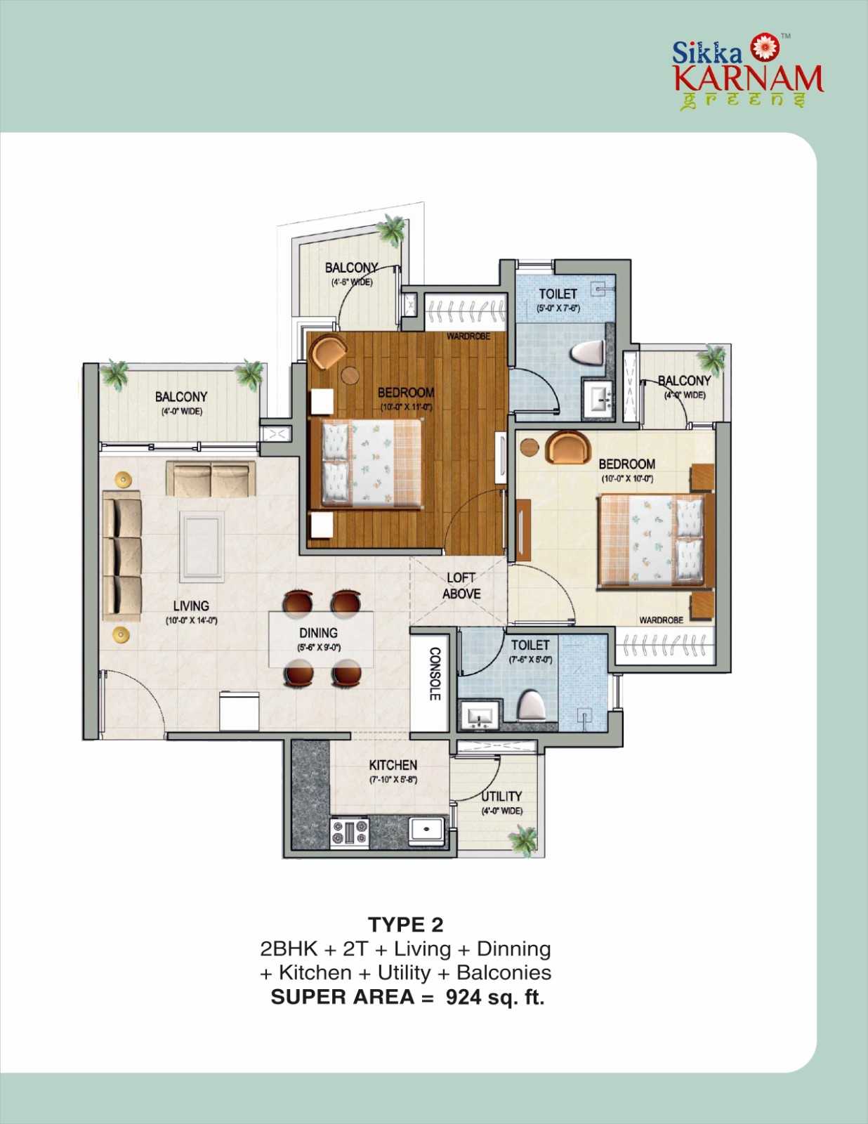 924 Sq.ft.