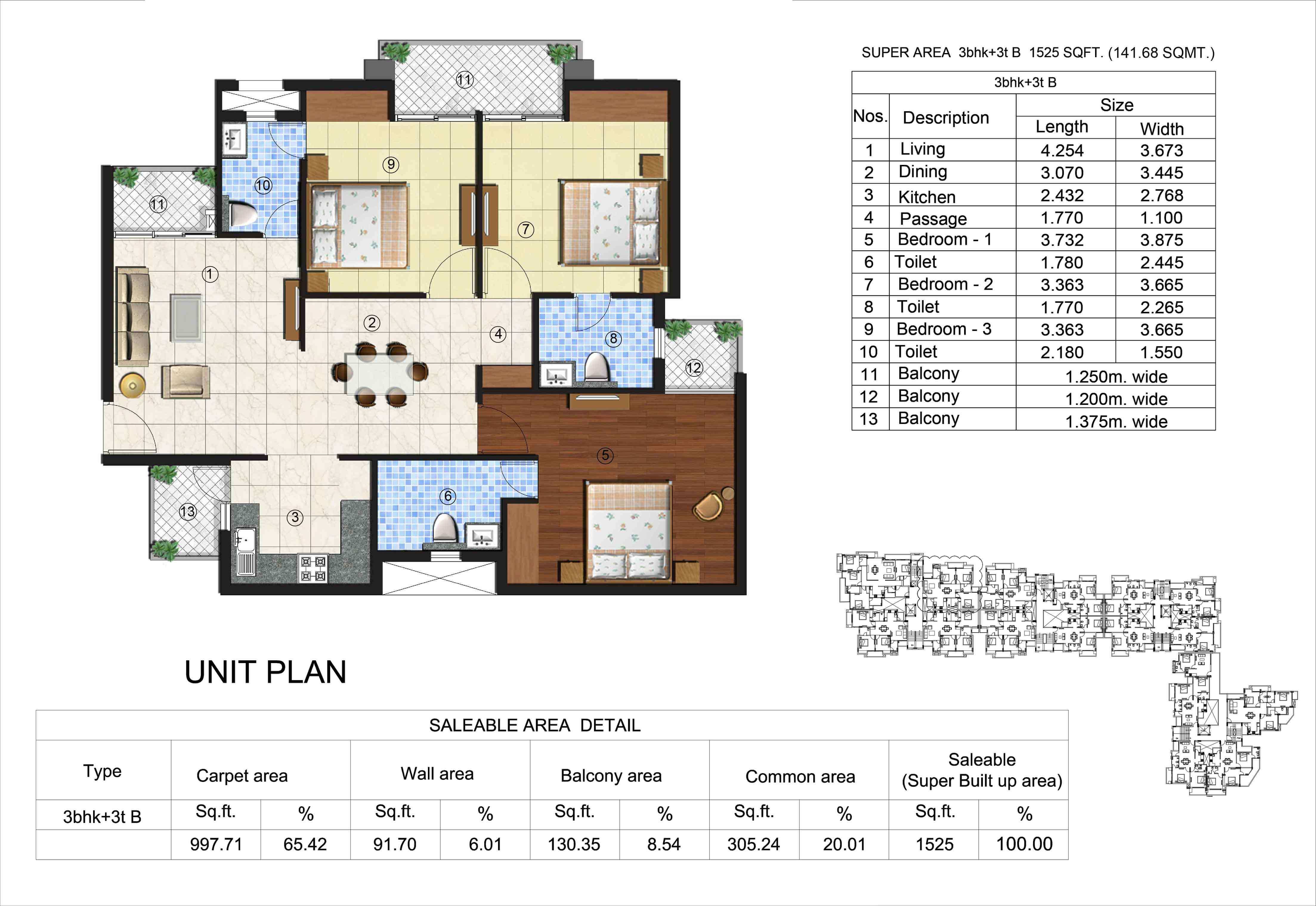141.68 Sq.m (1525 Sq.Ft)